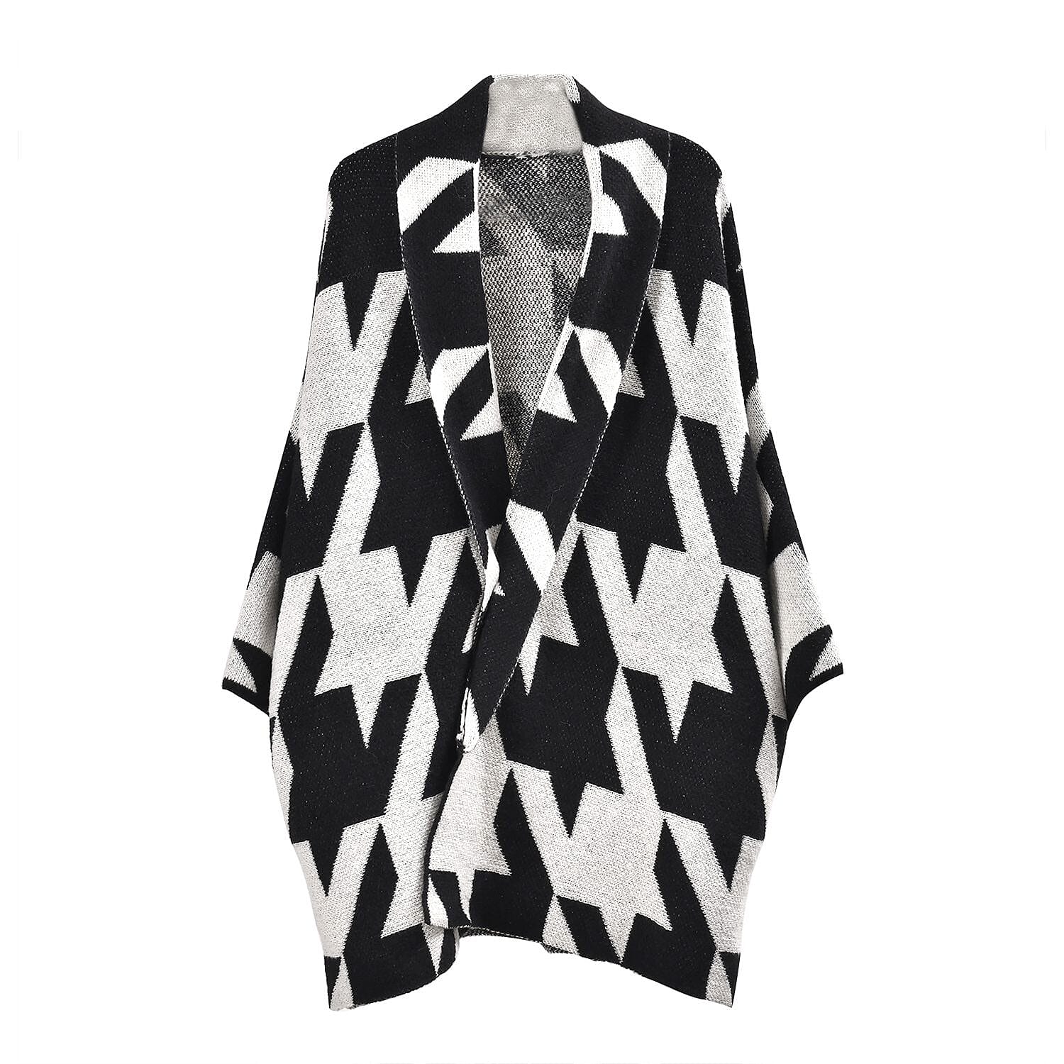 TAMSY Random Graph Grid Coatigan - Black and White