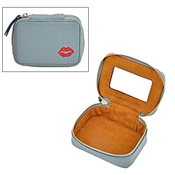 Genuine Leather Lipstick Storage Box with Lip Print