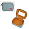 100% Genuine Leather Small Case with Mirror - Blue