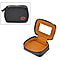 100% Genuine Leather Small Case with Mirror - Black