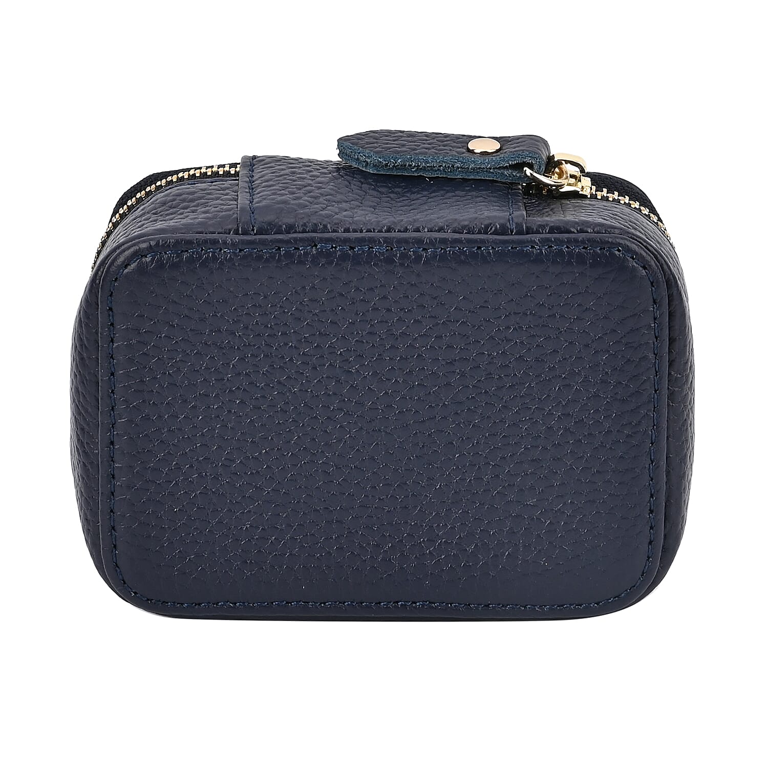 100% Genuine Leather Small Case with Mirror - Navy