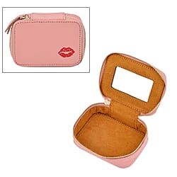 Genuine Leather Lipstick Storage Box with Lip Print