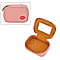 100% Genuine Leather Small Case with Mirror - Pink