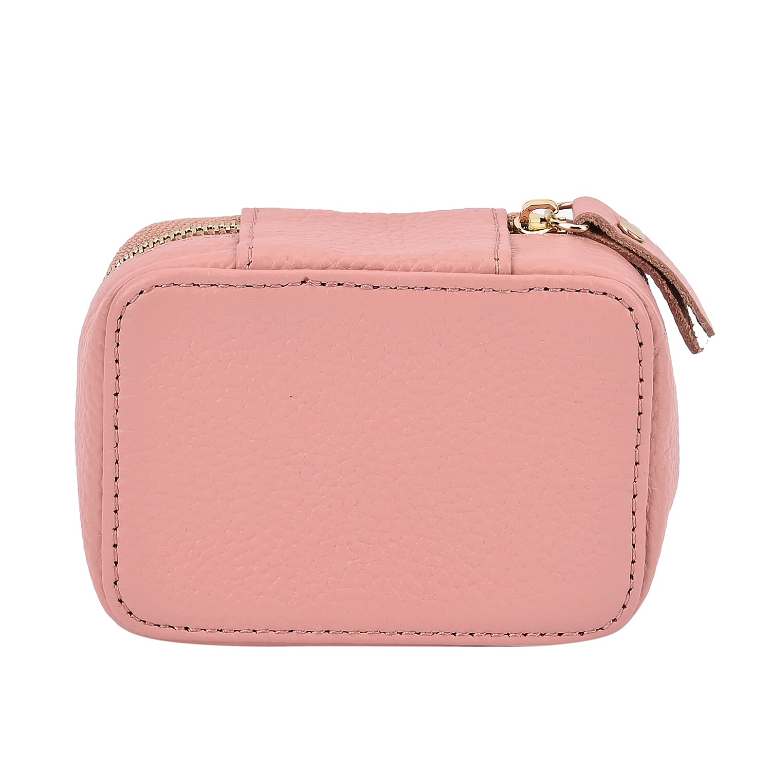 100% Genuine Leather Small Case with Mirror - Pink
