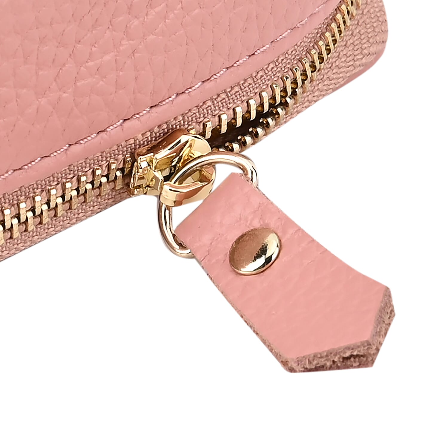 100% Genuine Leather Small Case with Mirror - Pink