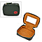 100% Genuine Leather Small Case with Mirror - Black
