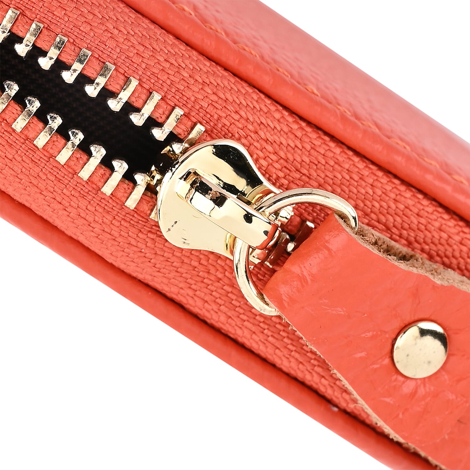 Genuine Leather Penguin Card Wallet with Keychain & RFID Technology - Orange