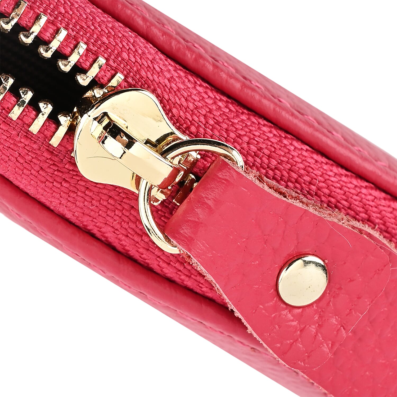 Genuine Leather Penguin Card Wallet with Keychain & RFID Technology - Fuchsia