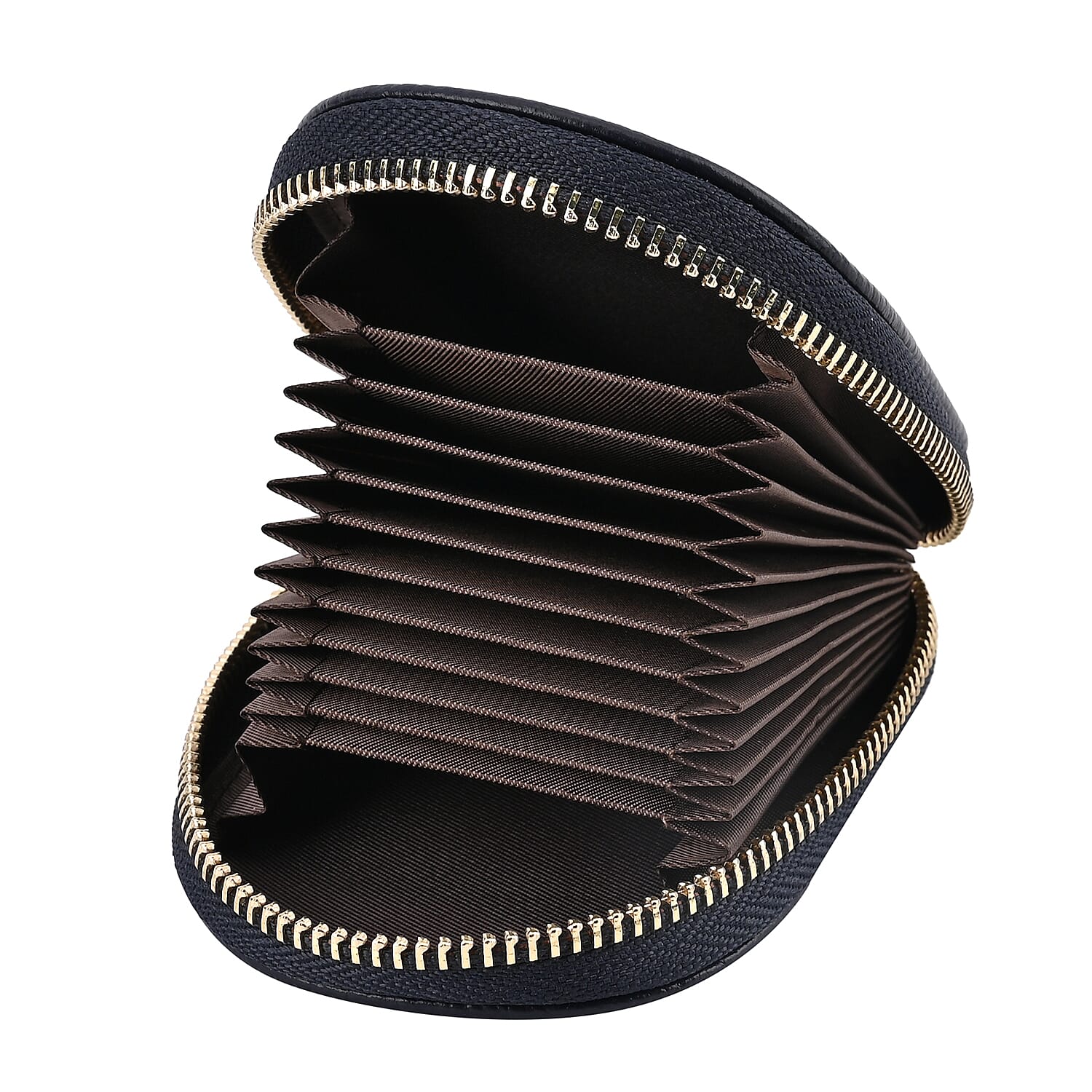 Genuine Leather Penguin Card Wallet with Keychain & RFID Technology - Navy