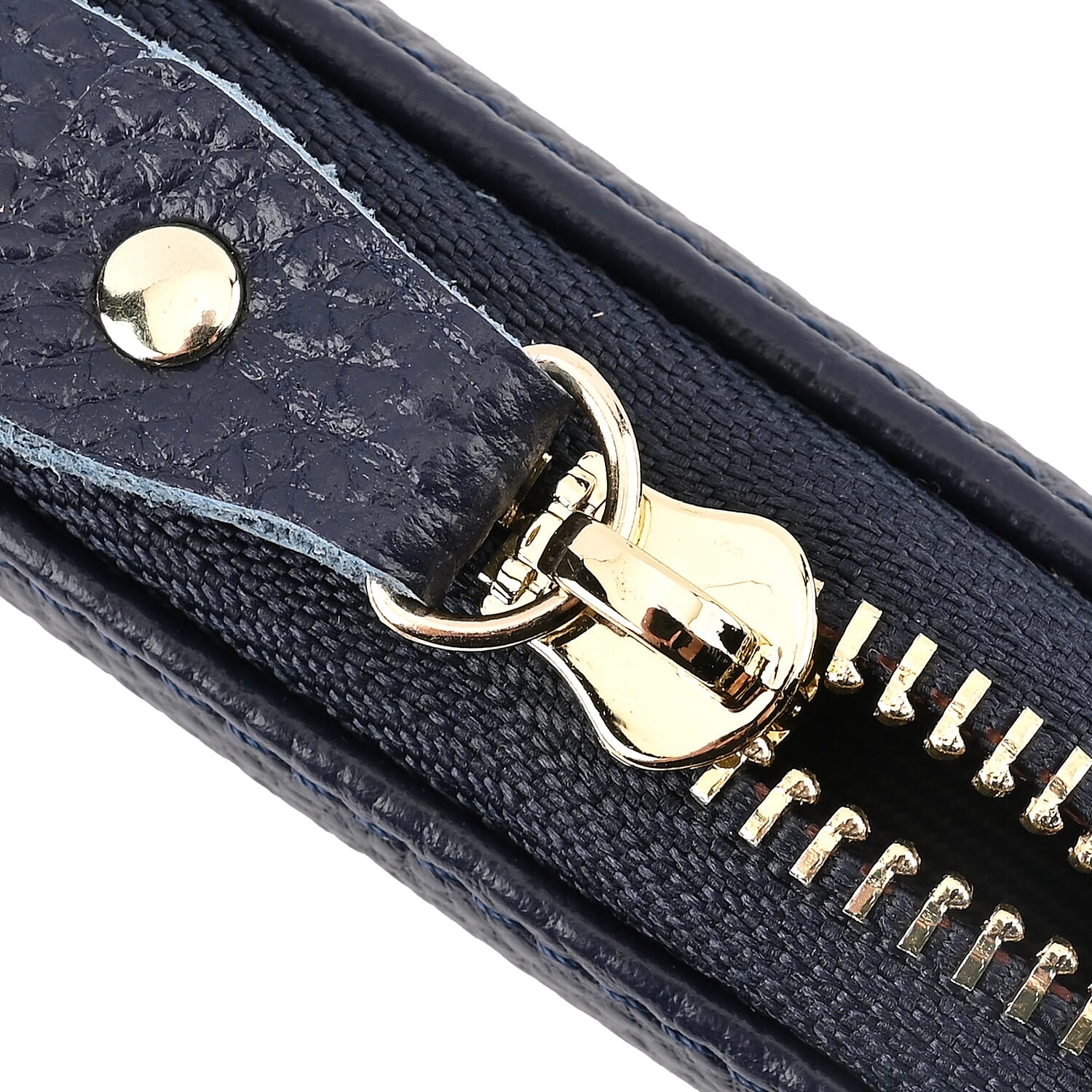 Genuine Leather Penguin Card Wallet with Keychain & RFID Technology - Navy