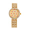 STRADA Japan Movt. Gold Dial Butterfly Pattern Crystal Studded WR Watch with Stainless Steel Buckle