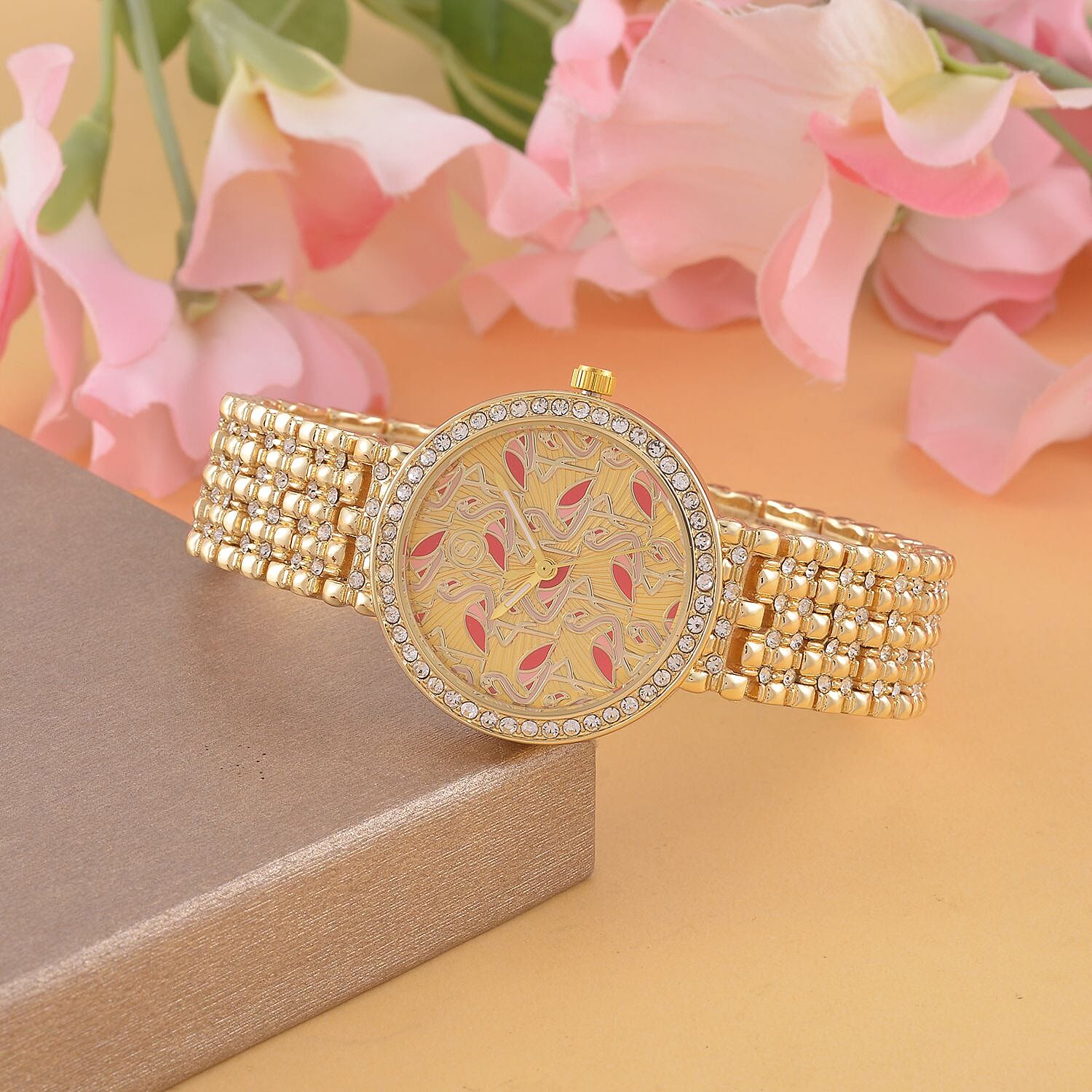 White Crystal Analog Watch