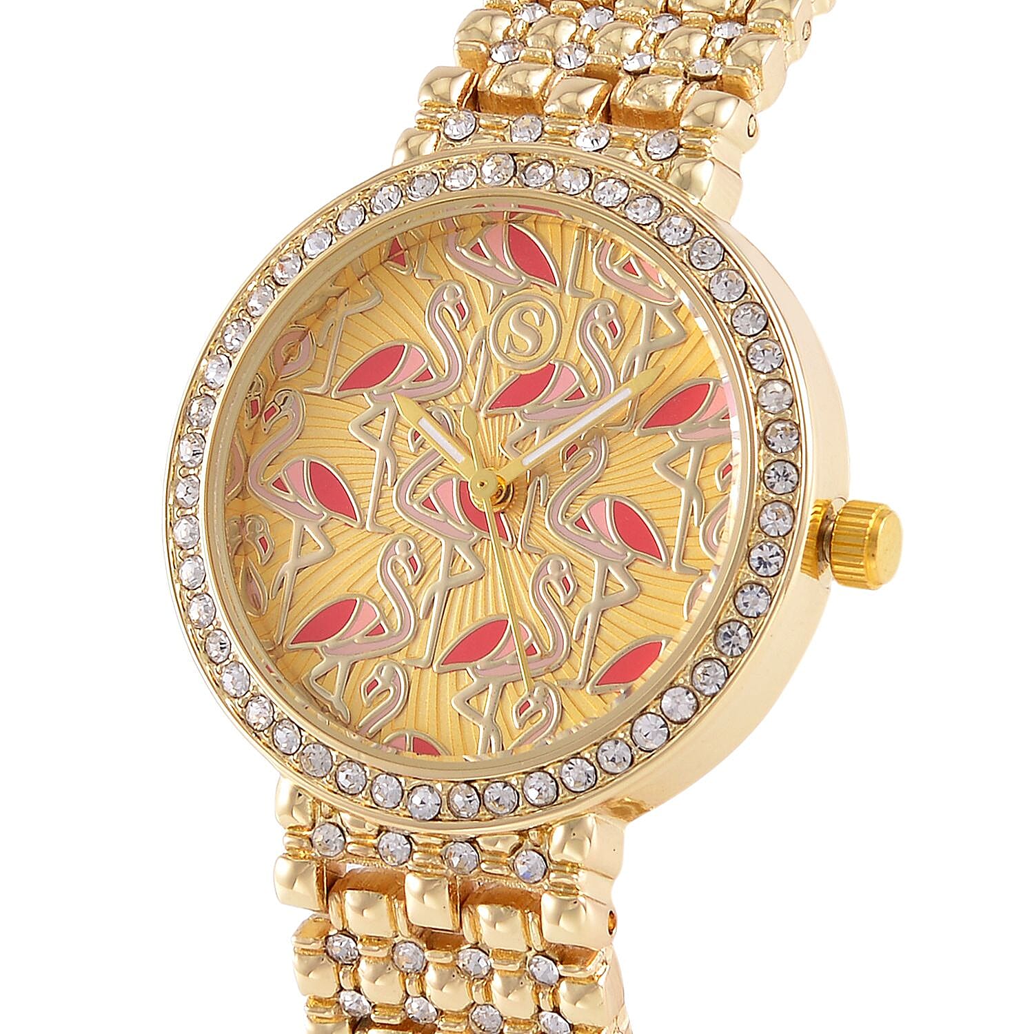 White Crystal Analog Watch