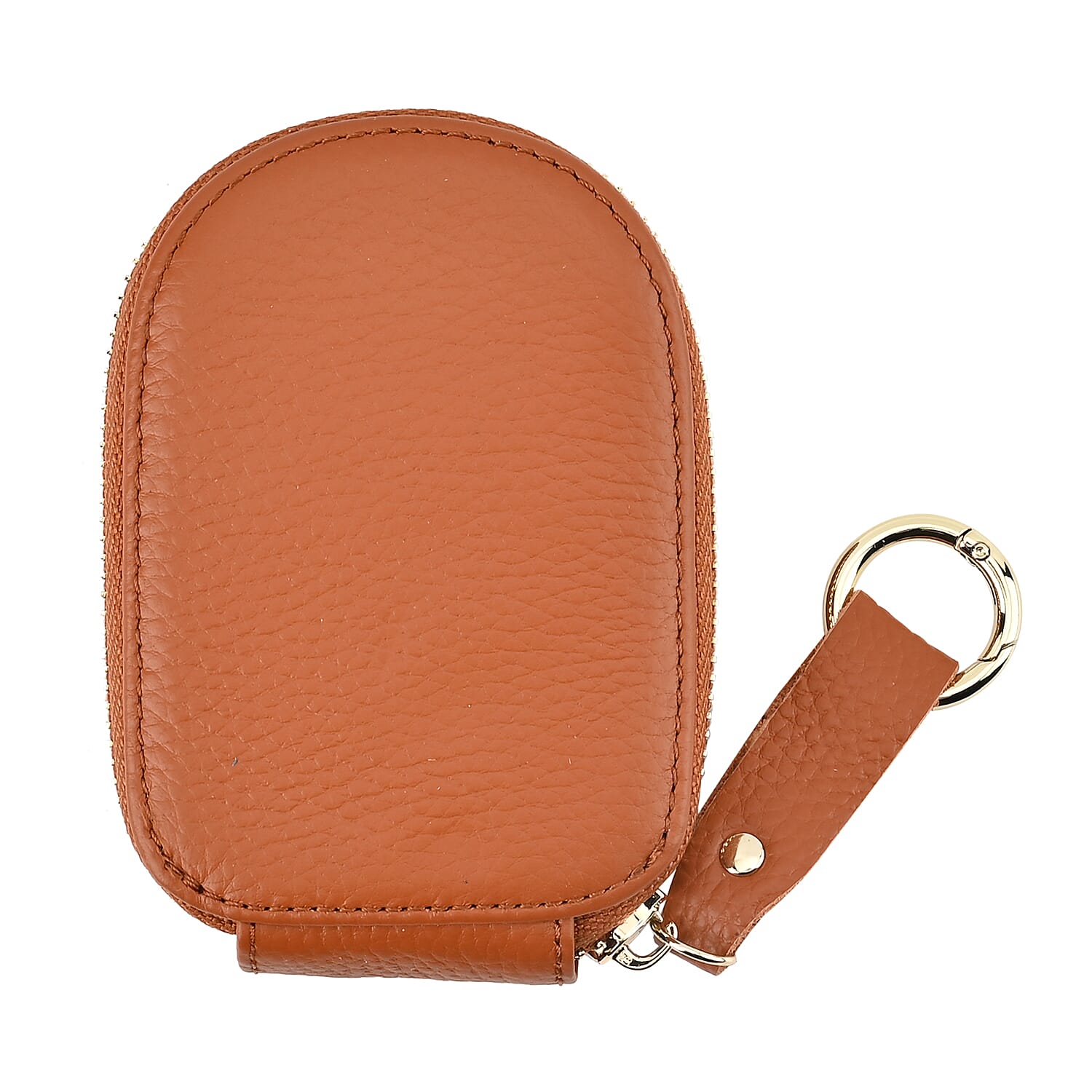 Genuine Leather Penguin Card Wallet with Keychain & RFID Technology - Tan