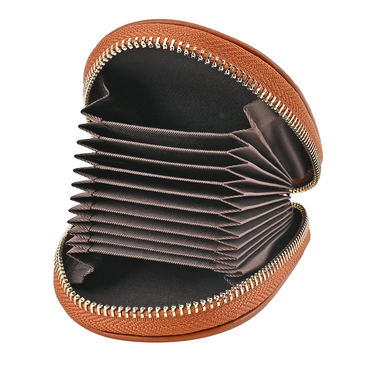 Genuine Leather Penguin Card Wallet with Keychain & RFID Technology - Tan