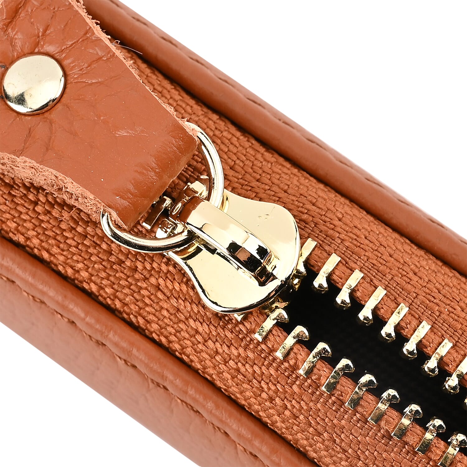 Genuine Leather Penguin Card Wallet with Keychain & RFID Technology - Tan