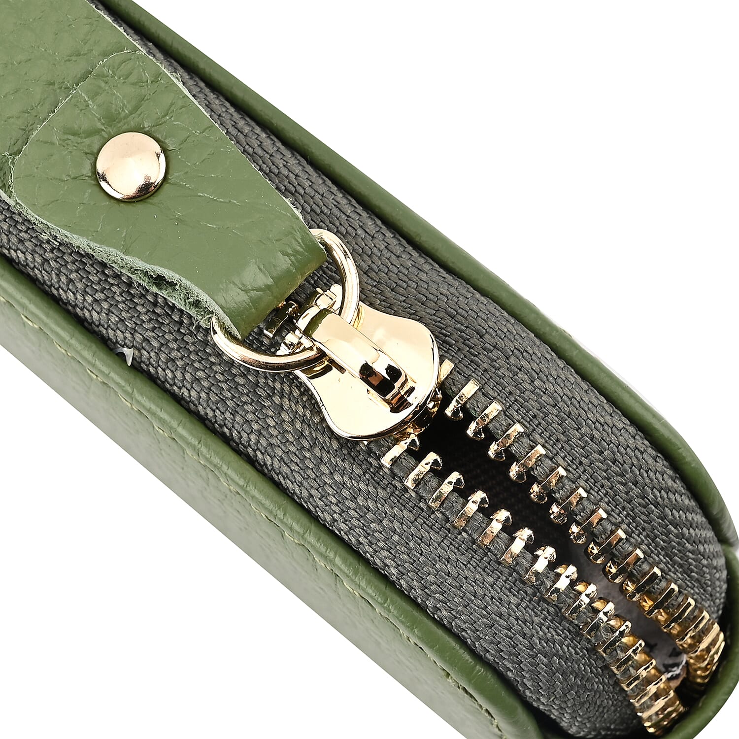 Genuine Leather Penguin Card Wallet with Keychain & RFID Technology - Olive