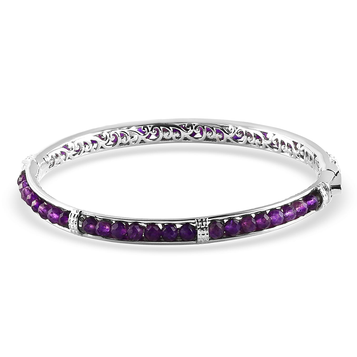 Designer inspired Amethyst Bangle (Size 7.5) - 15 Ct.