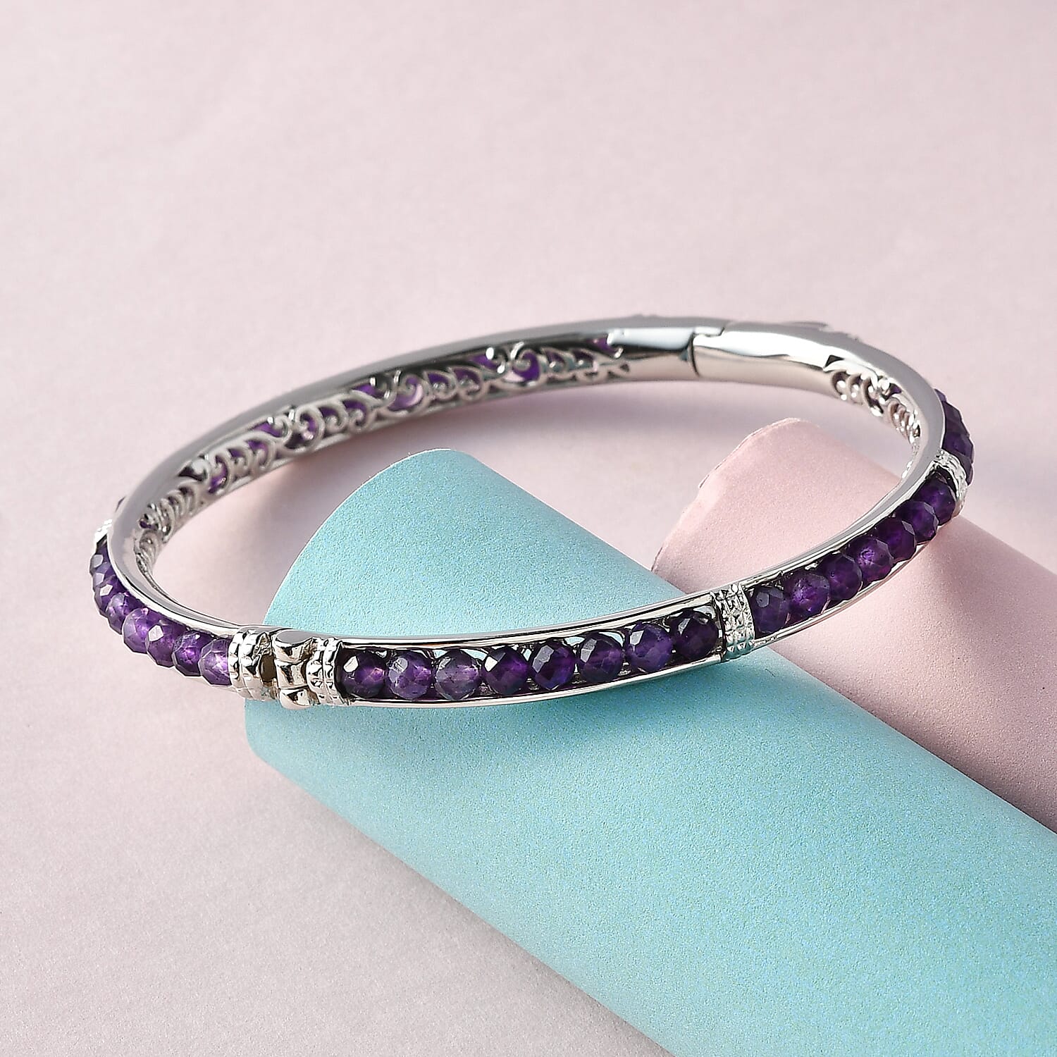 Designer inspired Amethyst Bangle (Size 7.5) - 15 Ct.