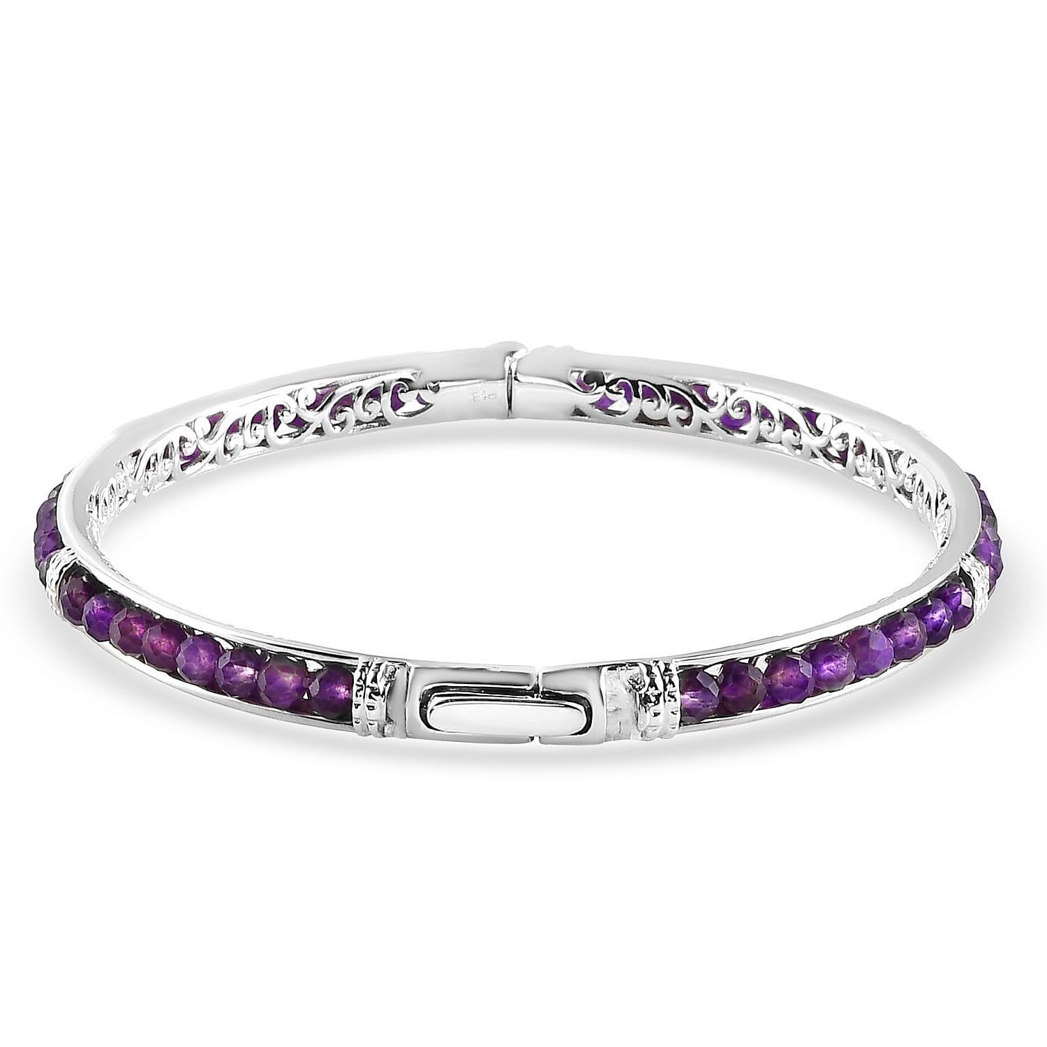 Designer inspired Amethyst Bangle (Size 7.5) - 15 Ct.