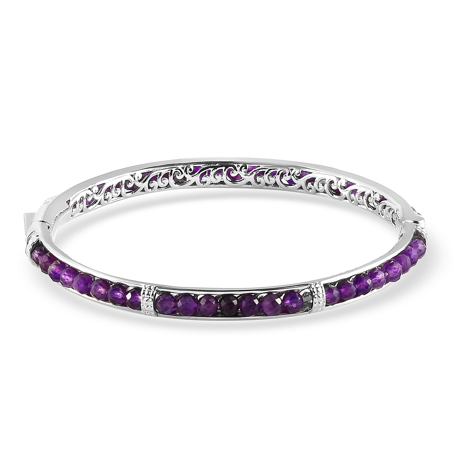 Designer inspired Amethyst Bangle (Size 7.5) - 15 Ct.