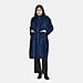 TAMSY Faux Fur Long Sleeves Coat with High Neck - Dark Blue