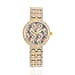 STRADA Japan Movt. Gold Dial Butterfly Pattern Crystal Studded WR Watch with Stainless Steel Buckle