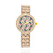 STRADA Japan Movt. Gold Dial Flamingo Pattern Crystal Studded WR Watch with Stainless Steel Buckle