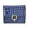 Genuine Leather Croco Embossed Wallet (Size 10x2x8 cm) - Navy