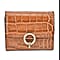 Genuine Leather Croco Embossed Wallet (Size 10x2x8 cm) - Navy