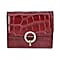 Genuine Leather Croco Embossed Wallet (Size 10x2x8 cm) - Navy