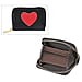100% Genuine Leather Heart Print Card Wallet With RFID Protection - Tan
