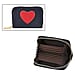 100% Genuine Leather Heart Print Card Wallet With RFID Protection - Tan