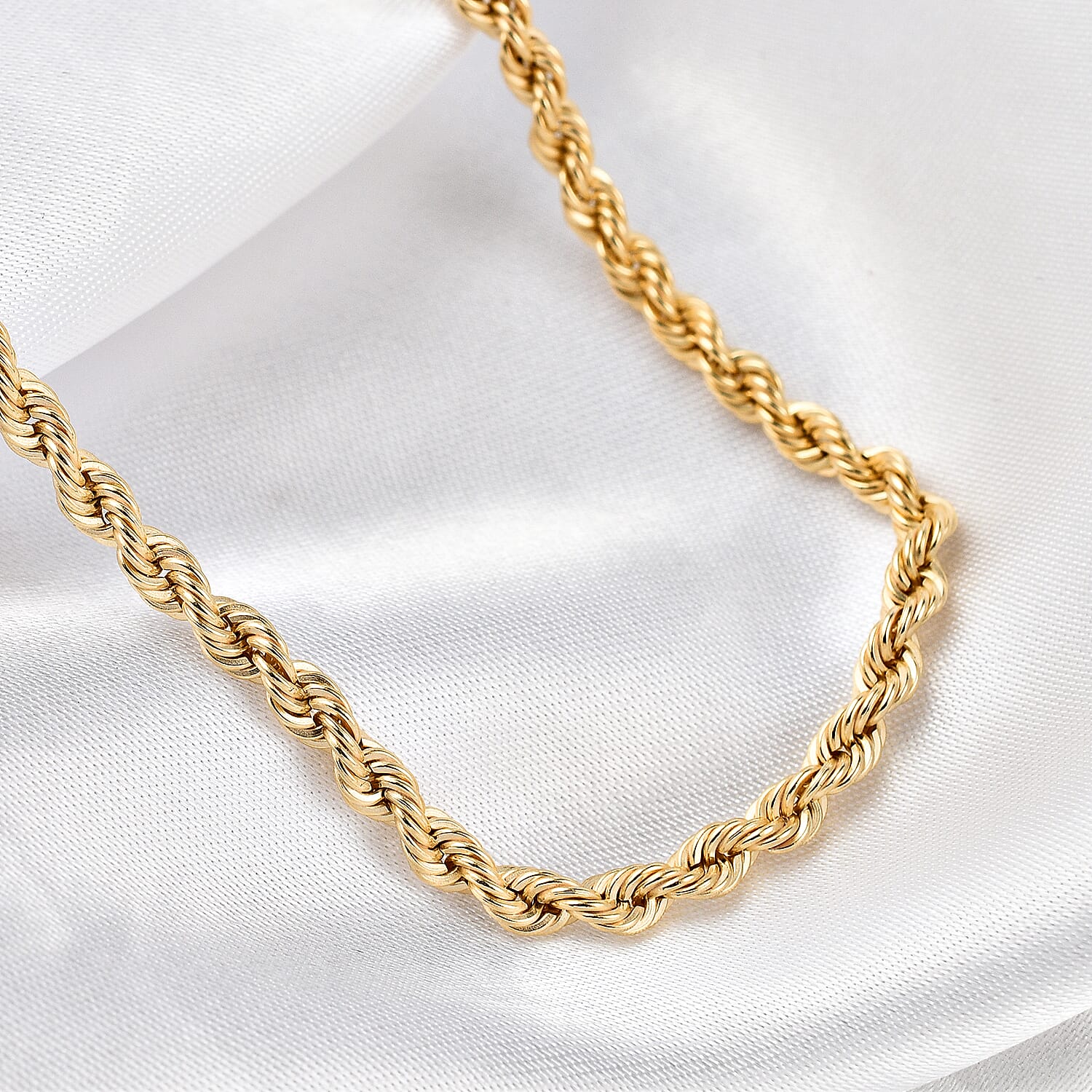 Italian Made Close Out Deal- 9K Yellow Gold Rope Necklace (Size - 20), Gold Wt. 4.40 Gms