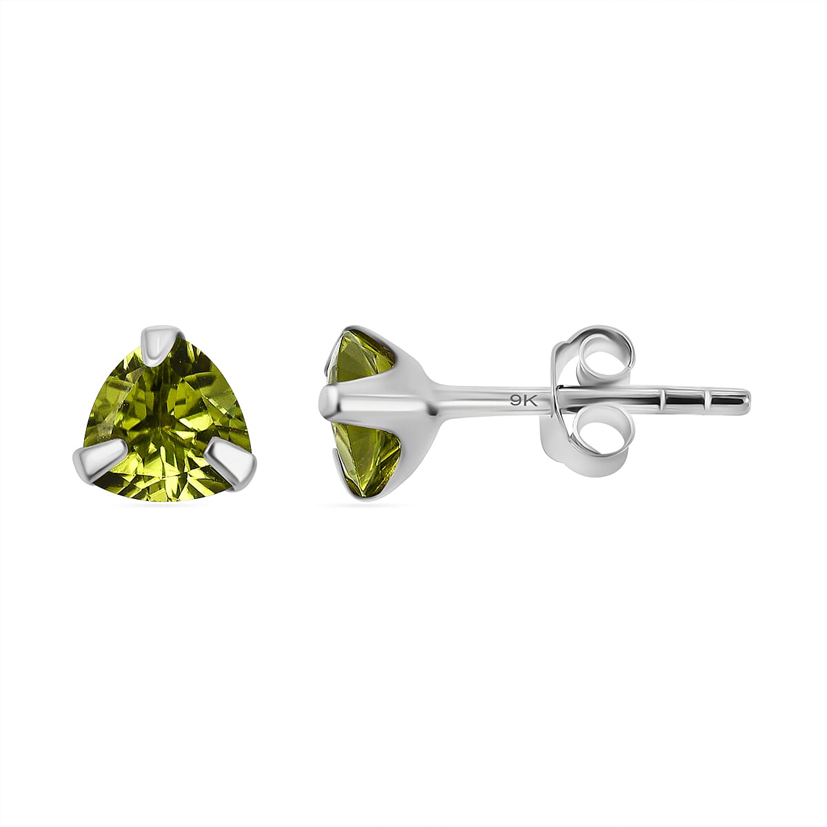 9K White Gold Hebei Peridot Earrings 1.77 Ct