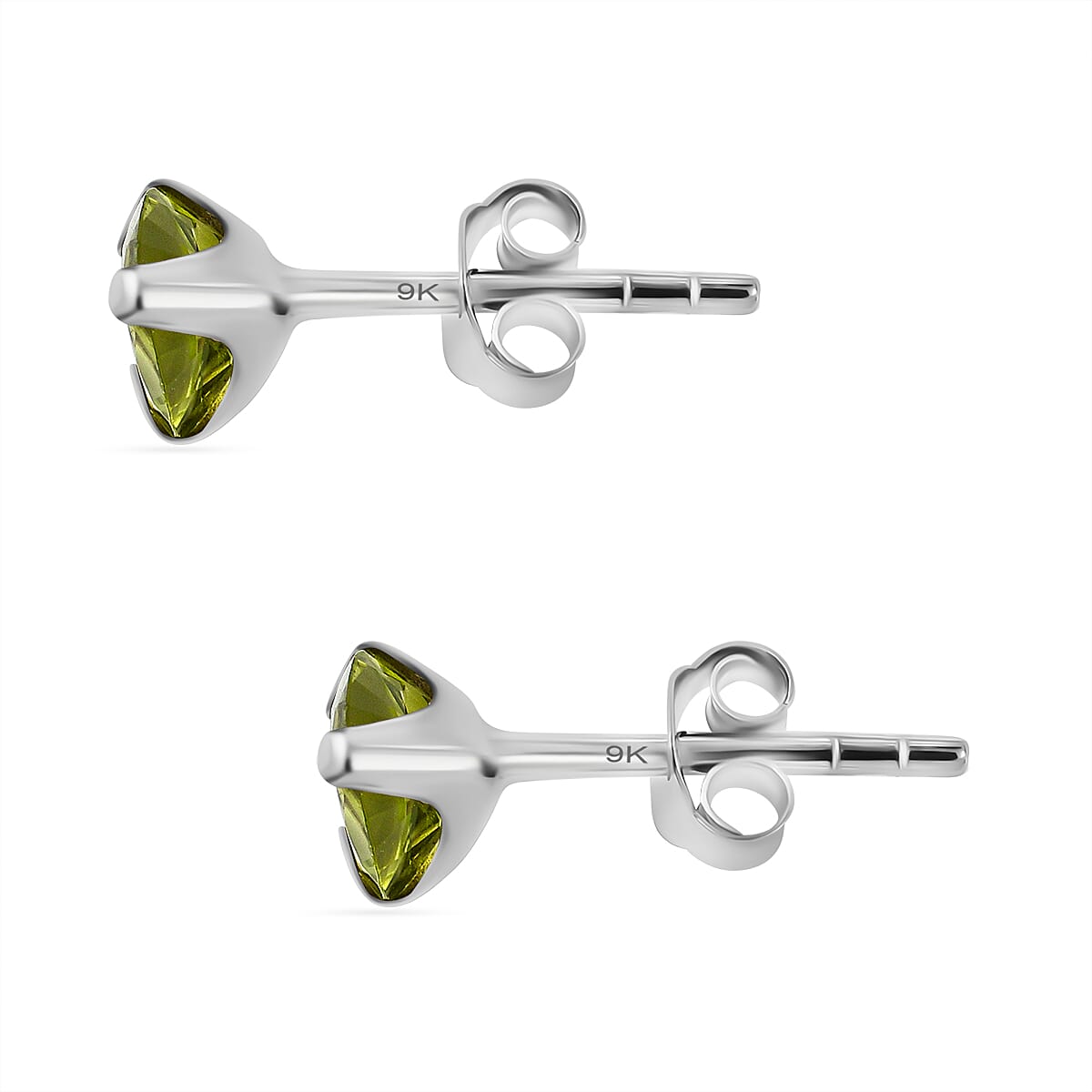 9K White Gold Hebei Peridot Earrings 1.77 Ct