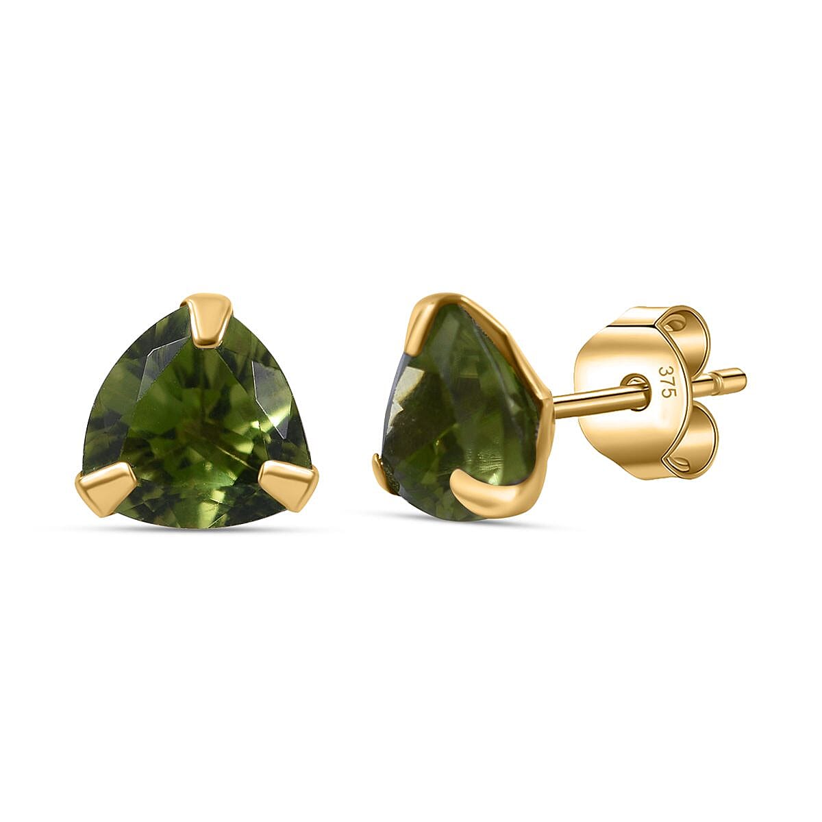 No Brand 9K White Gold AA Peridot Earring 1.40 ct, Gold Wt. 0.25 Gms 1.770 Ct.