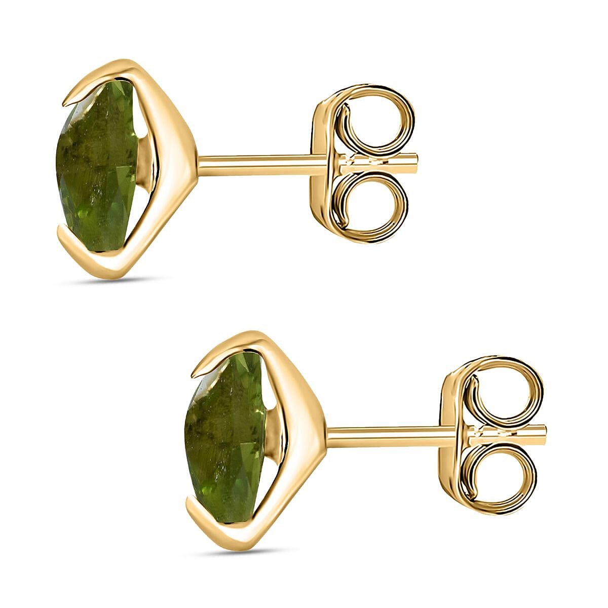 No Brand 9K White Gold AA Peridot Earring 1.40 ct, Gold Wt. 0.25 Gms 1.770 Ct.