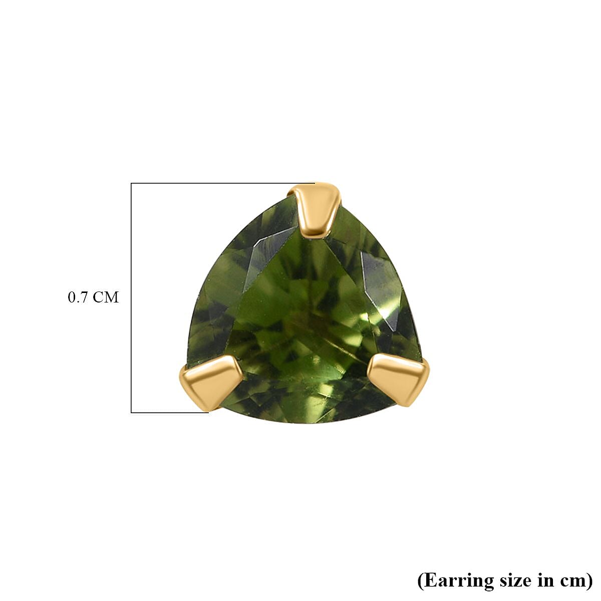 No Brand 9K White Gold AA Peridot Earring 1.40 ct, Gold Wt. 0.25 Gms 1.770 Ct.