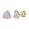 9K White Gold Ethiopian Welo Opal Stud Earrings