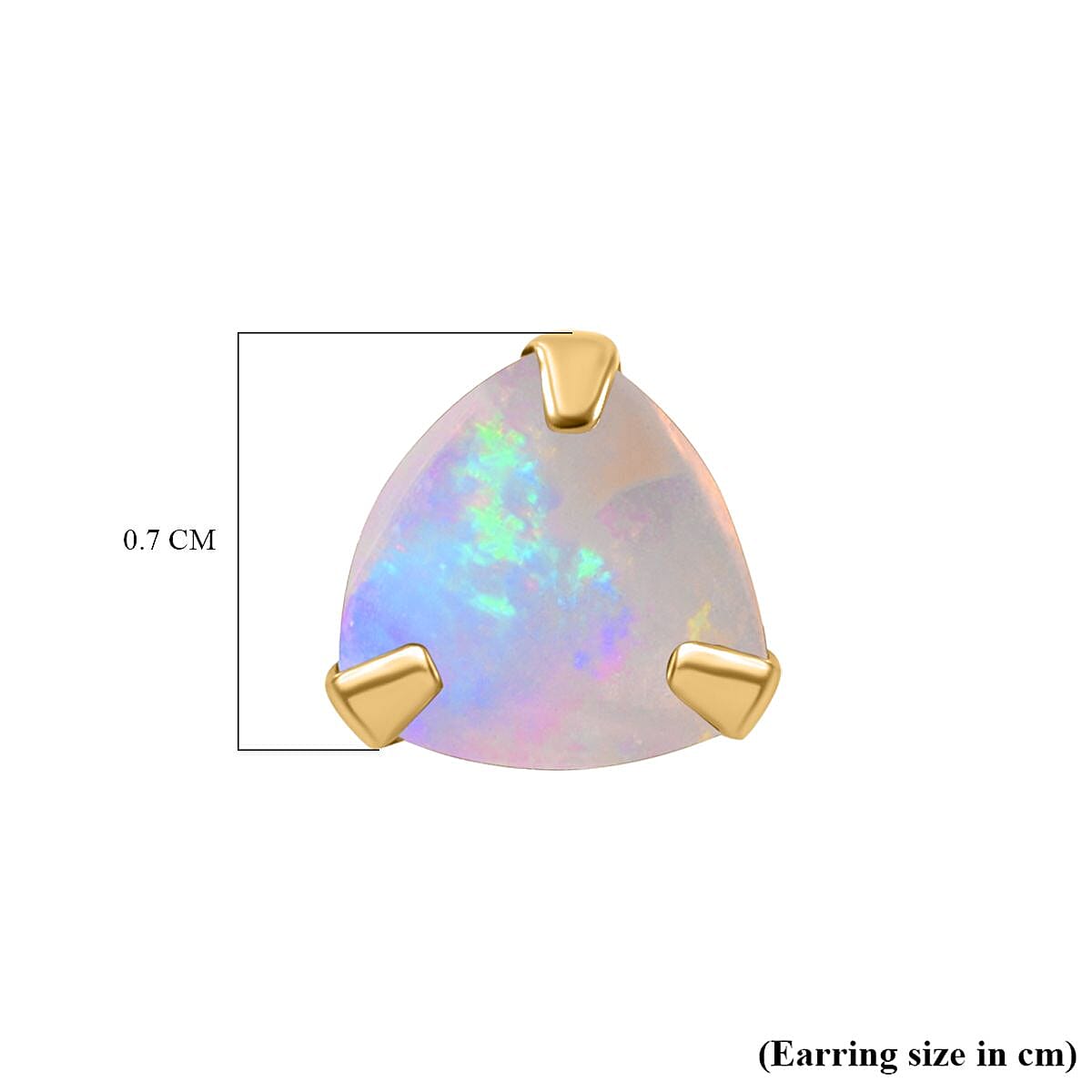 No Brand 9K Yellow Gold AA Ethiopian Opal Earring 1.00 ct, Gold Wt. 0.25 Gms 0.880 Ct.