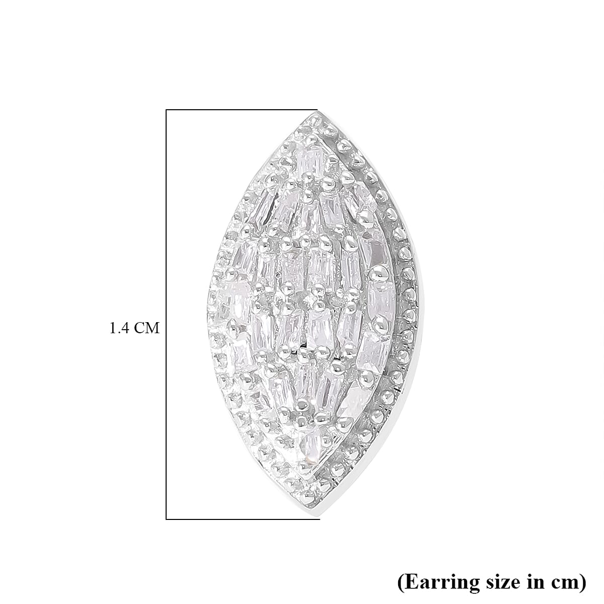White Diamond Earring in Platinum Overlay Sterling Silver 0.26 ct 0.260 Ct.