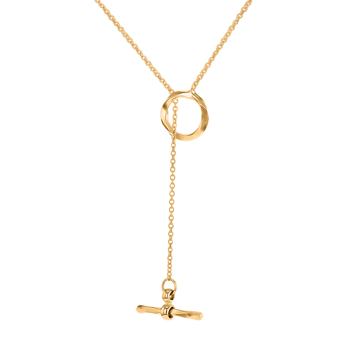 Hatton Garden Close Out - 9K Yellow Gold Lariat Drop Necklace (Size-17)