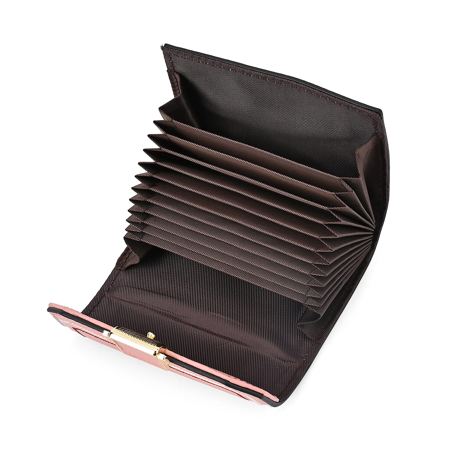 Genuine Leather Solid Wallet (Size 10x3x8 cm) - Fuschia