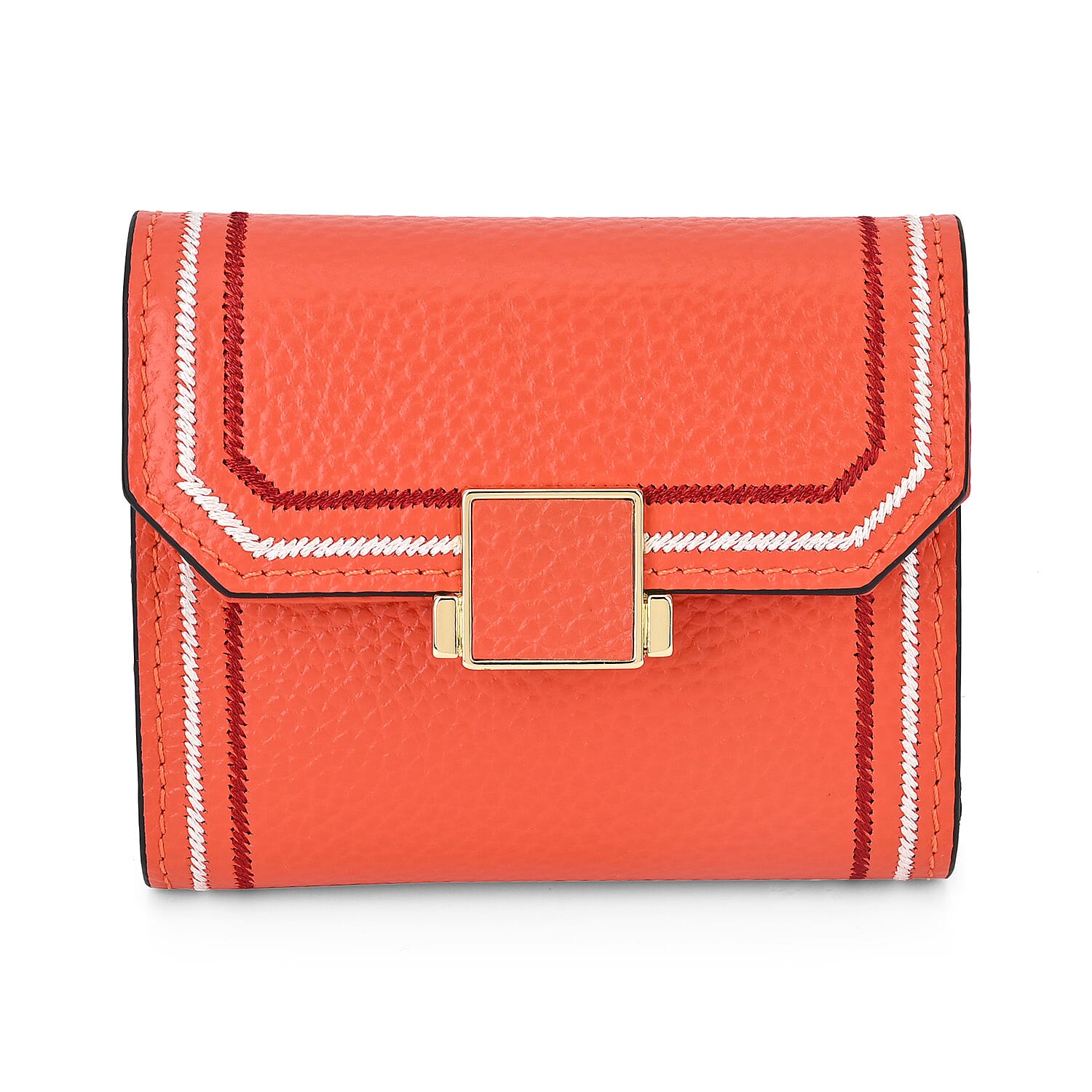 Genuine Leather 11 Card Slot Wallet with RFID Protection - Orange