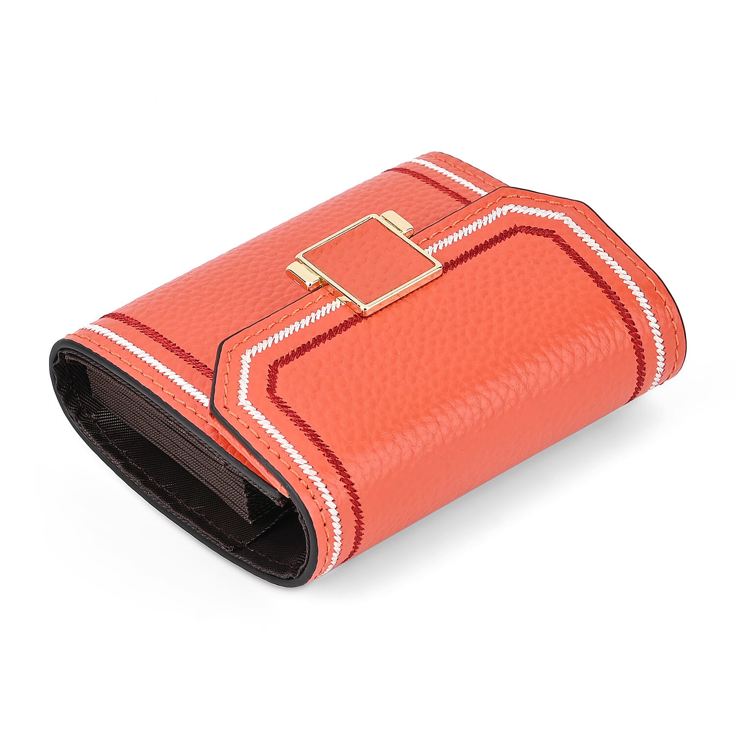 Genuine Leather 11 Card Slot Wallet with RFID Protection - Orange