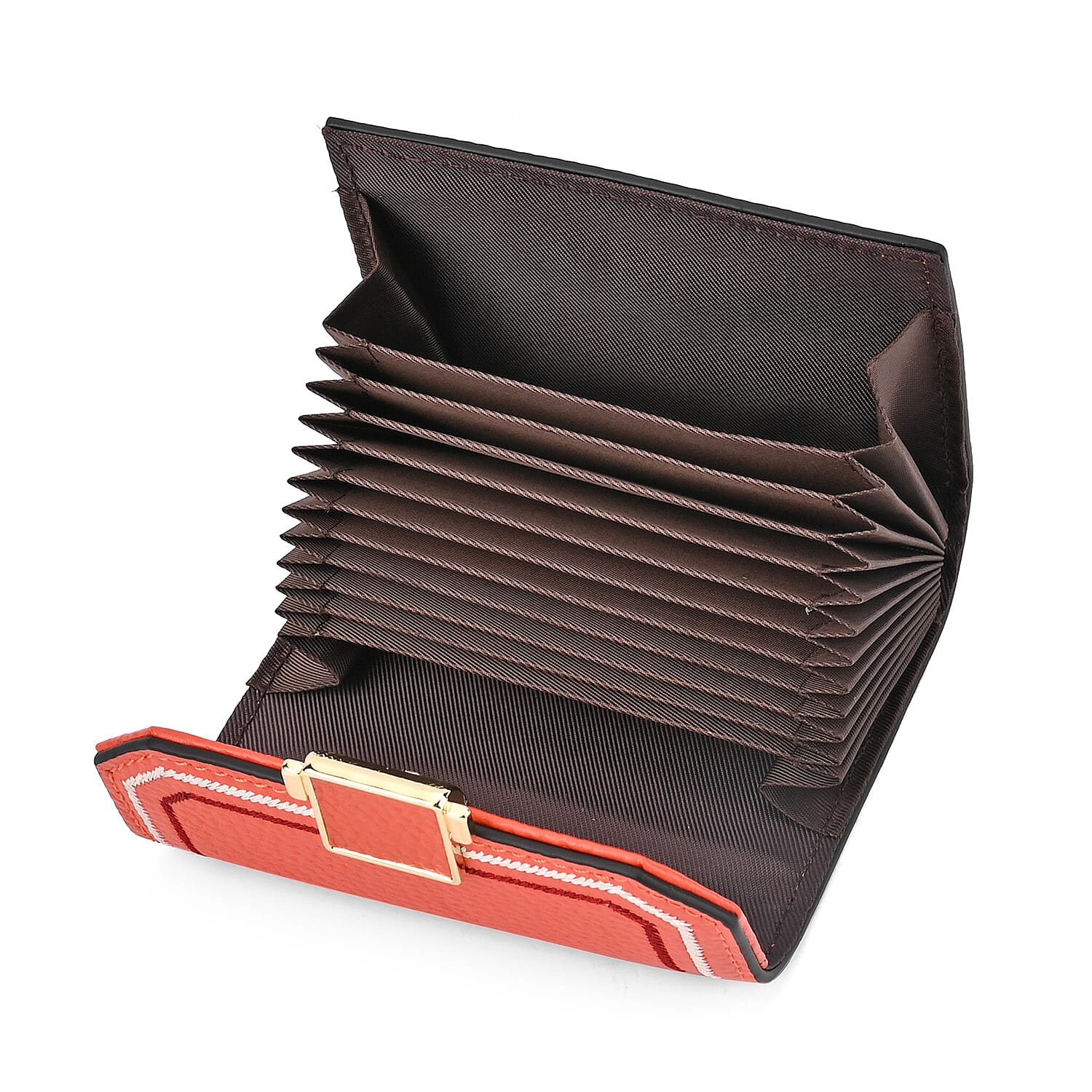 Genuine Leather 11 Card Slot Wallet with RFID Protection - Orange