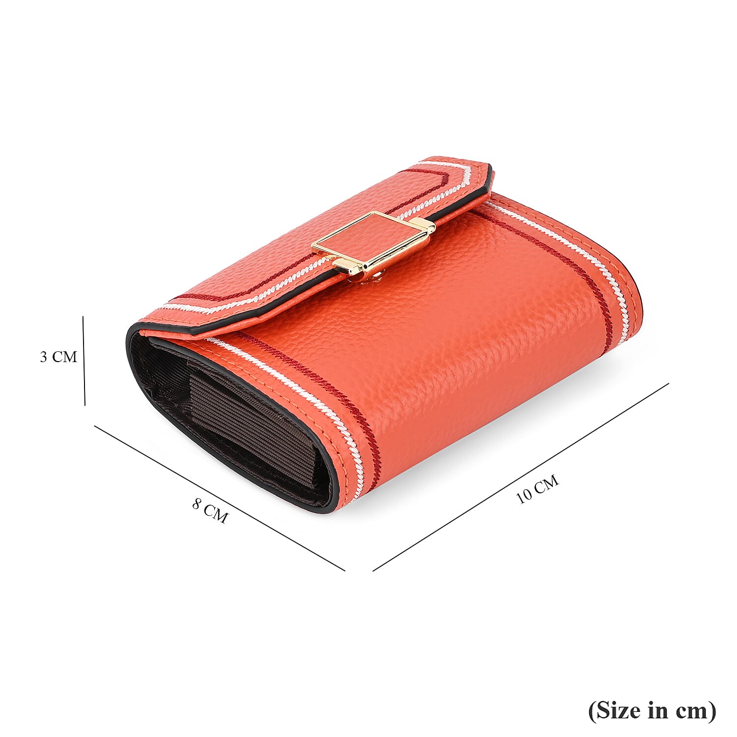 Genuine Leather 11 Card Slot Wallet with RFID Protection - Orange