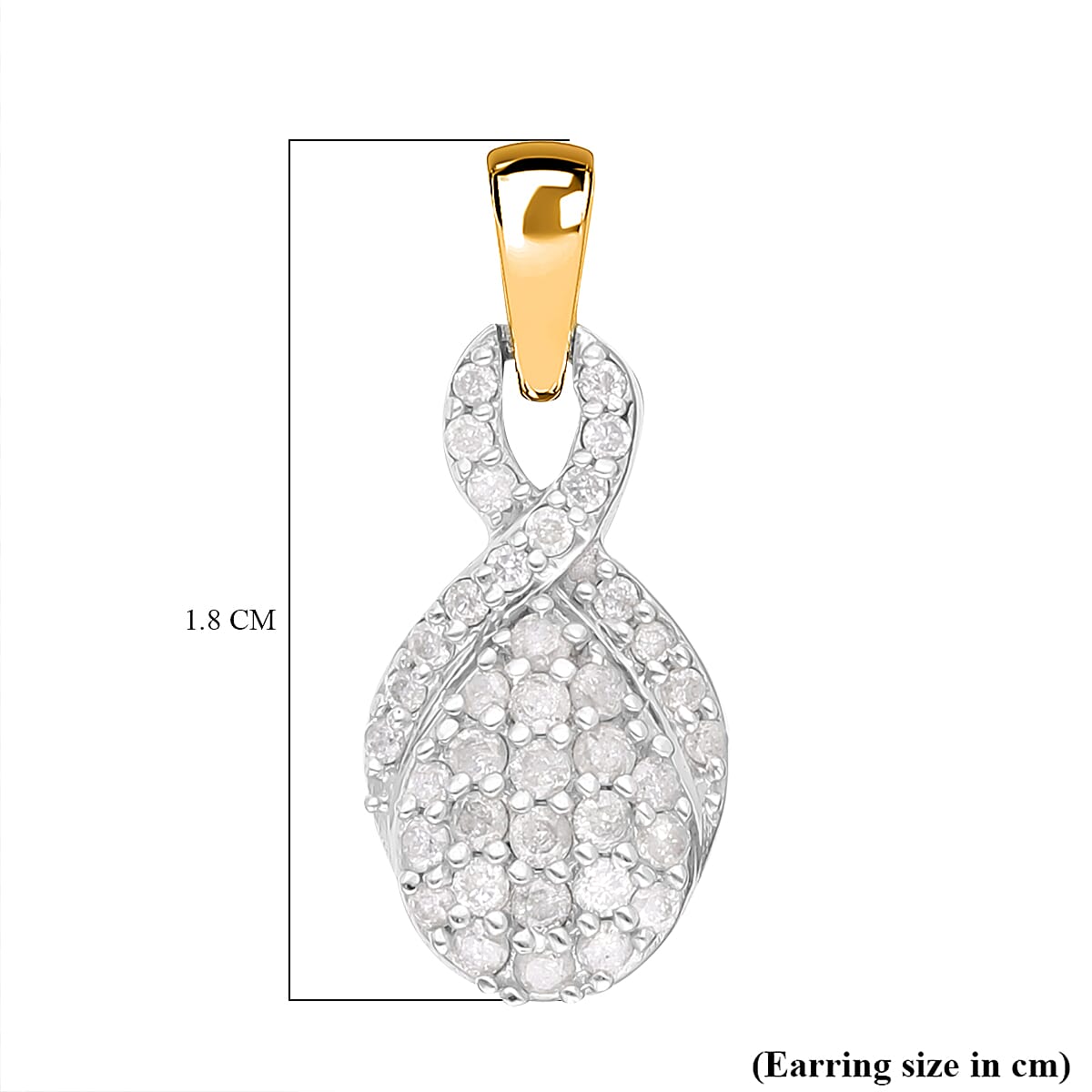 9K Yellow Gold Diamond (G-H) Earrings 0.50 Ct