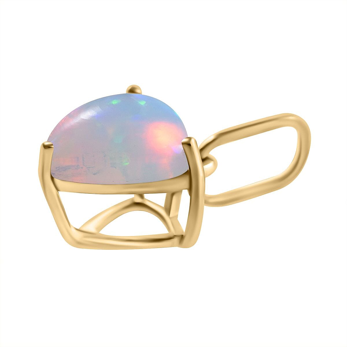 9K Yellow Gold AA Ethiopian Opal Pendant 1.00 ct, Gold Wt. 0.25 Gms 0.750 Ct.
